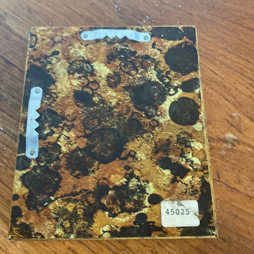Vintage rectangular gold/green antique finish 5” x 4 1/4” mirror